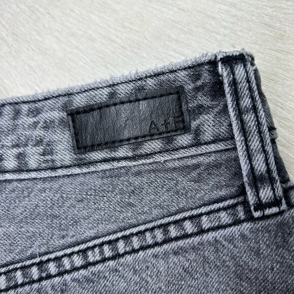 Abercrombie & Fitch gray A Line denim cut off mini skirt women's size XS 24 - Picture 3 of 4